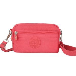 Cross Over Purse With Adjustable Wide Strap Zier Pockets Crossbody Bag Rose XD